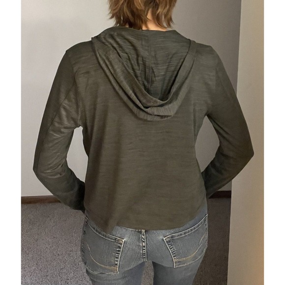 Layer8 Warm Up Hoodie Women's lightweight gray 1/2 zip kangaroo pocket Small - Picture 5 of 16